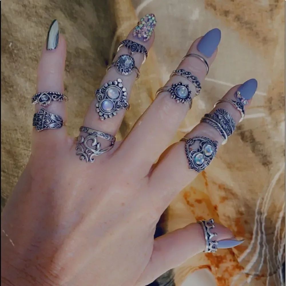 13 Piece Boho Ring Set - Picture 5 of 6